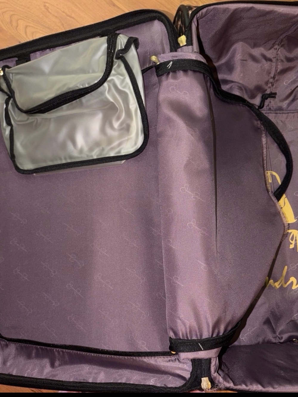 Retired Jessica Simpson Leopard Print 2-Piece Rolling Soft Shell Luggage Set HTF - Picture 6 of 12